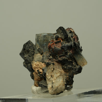 Aquamarin, Schörl Turmalin, Orthoklas Stufe Erongo, Namibia 36*26*22mm #14904