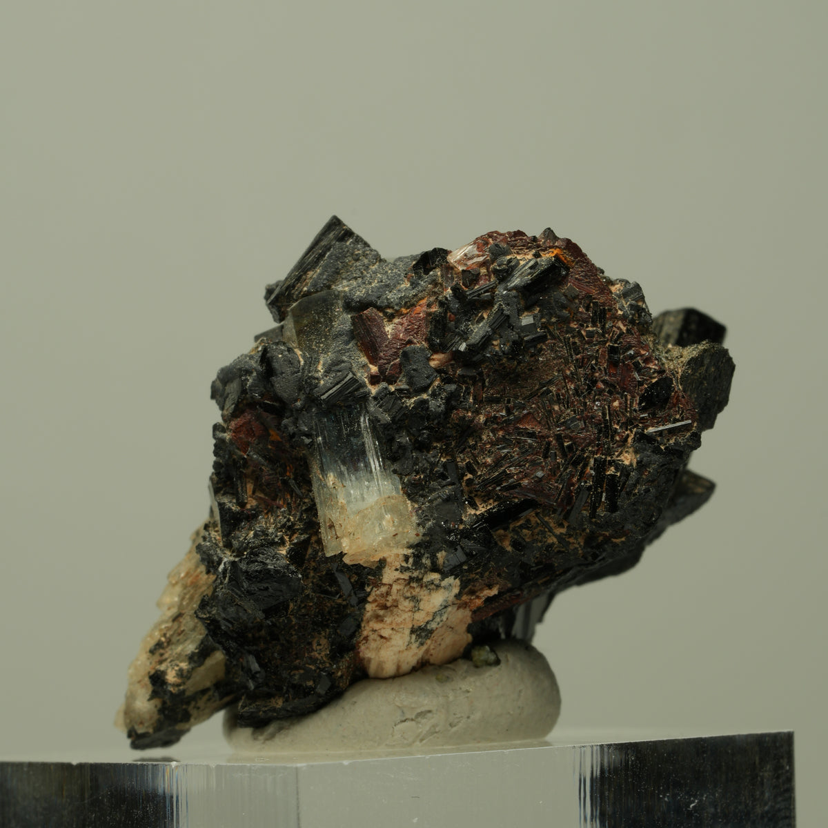 Aquamarin, Schörl Turmalin, Orthoklas Stufe Erongo, Namibia 36*26*22mm #14904