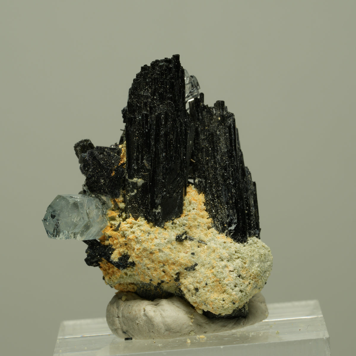 Aquamarin, Schörl Turmalin, Orthoklas, Muskovit Stufe Erongo, Namibia 30*26*25mm #14905
