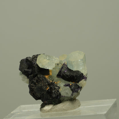 Aquamarin, Fluorit, Schörl Turmalin, Orthoklas Stufe Erongo, Namibia 20*16*13mm #14906