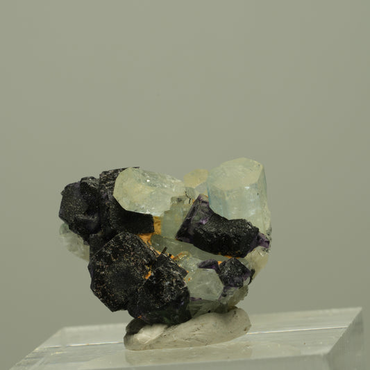 Aquamarin, Fluorit, Schörl Turmalin, Orthoklas Stufe Erongo, Namibia 20*16*13mm #14906