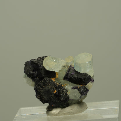 Aquamarin, Fluorit, Schörl Turmalin, Orthoklas Stufe Erongo, Namibia 20*16*13mm #14906