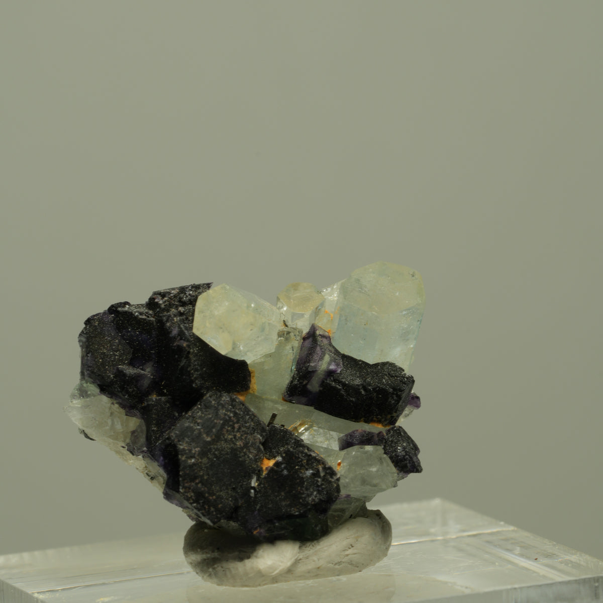 Aquamarin, Fluorit, Schörl Turmalin, Orthoklas Stufe Erongo, Namibia 20*16*13mm #14906