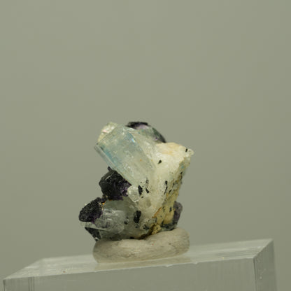 Aquamarin, Fluorit, Schörl Turmalin, Orthoklas Stufe Erongo, Namibia 20*16*13mm #14906