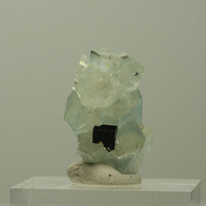 Aquamarin, Fluorit, Schörl Turmalin Stufe Erongo, Namibia 24*16*19mm #14907