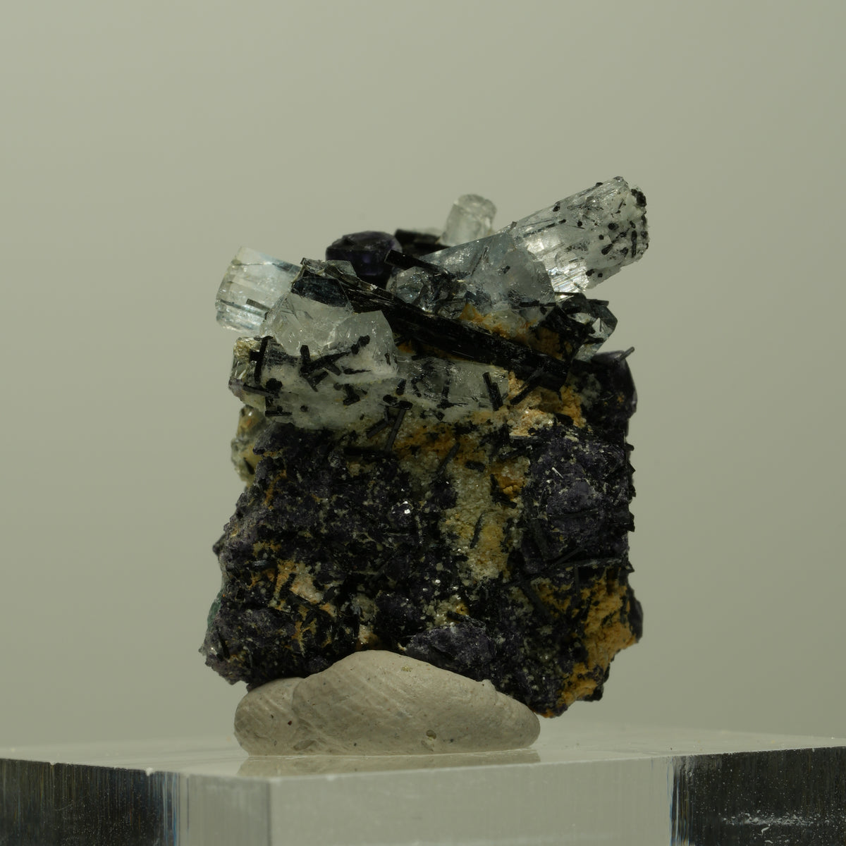 Aquamarin, Fluorit, Schörl Turmalin, Orthoklas, Muskovit Erongo, Namibia 22*20*18mm #14908