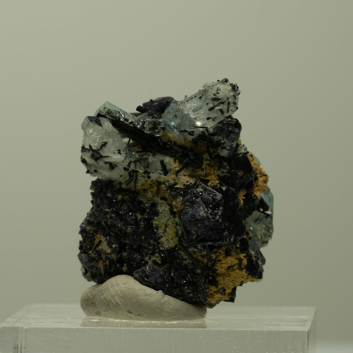 Aquamarin, Fluorit, Schörl Turmalin, Orthoklas, Muskovit Erongo, Namibia 22*20*18mm #14908