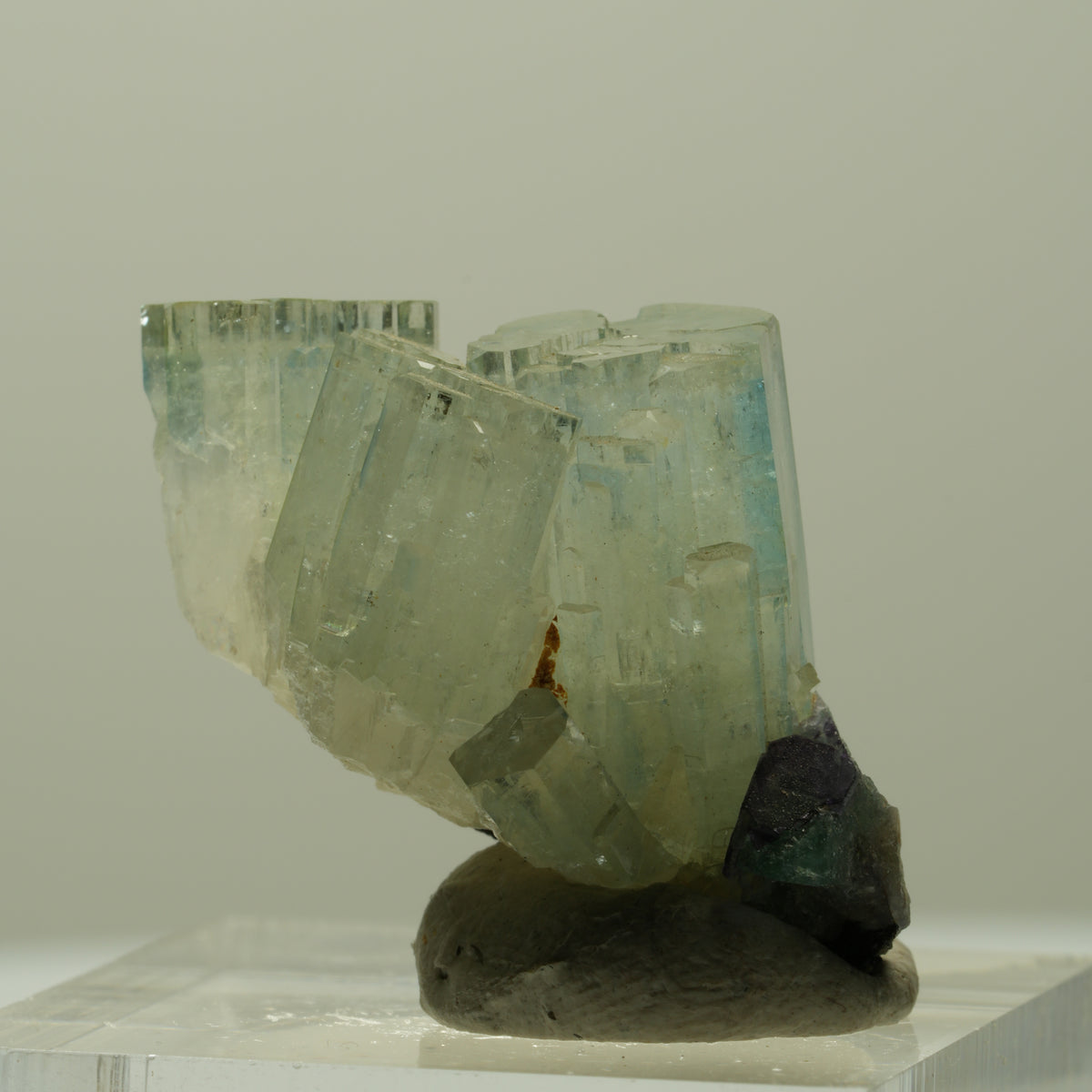 Aquamarin, Fluorit, Schörl Turmalin, Orthoklas Stufe Erongo, Namibia 24*22*17mm #14909