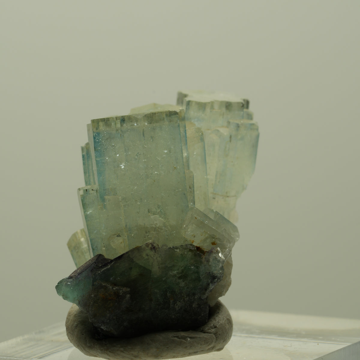 Aquamarin, Fluorit, Schörl Turmalin, Orthoklas Stufe Erongo, Namibia 24*22*17mm #14909