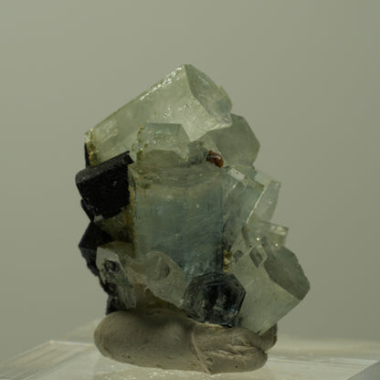 Aquamarin, Fluorit, Schörl Turmalin, Muskovit Stufe Erongo, Namibia 24*19*16mm #14910
