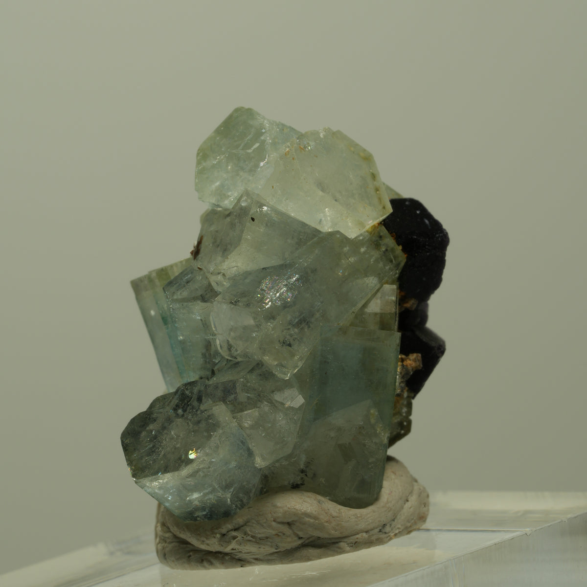 Aquamarin, Fluorit, Schörl Turmalin, Muskovit Stufe Erongo, Namibia 24*19*16mm #14910