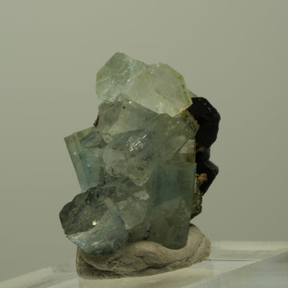 Aquamarin, Fluorit, Schörl Turmalin, Muskovit Stufe Erongo, Namibia 24*19*16mm #14910