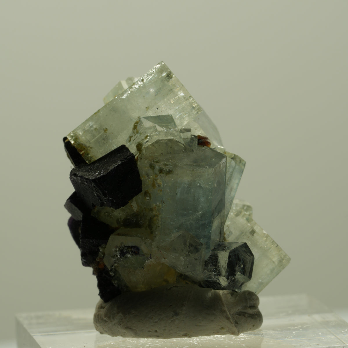 Aquamarin, Fluorit, Schörl Turmalin, Muskovit Stufe Erongo, Namibia 24*19*16mm #14910