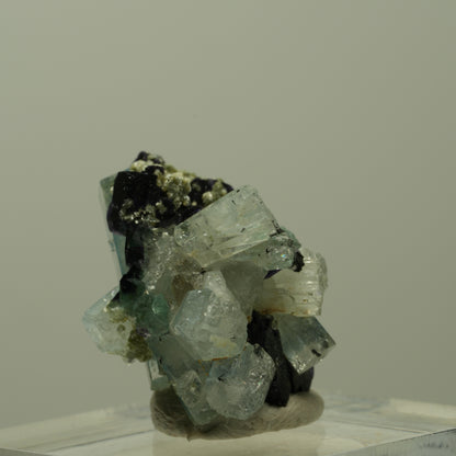Aquamarin, Fluorit, Schörl Turmalin, Muskovit Stufe Erongo, Namibia 24*18*17mm #14911