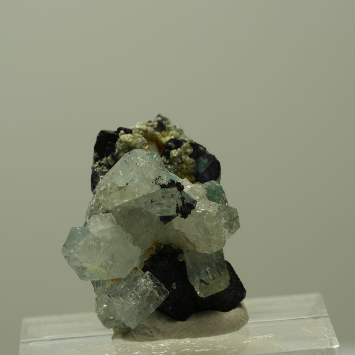 Aquamarin, Fluorit, Schörl Turmalin, Muskovit Stufe Erongo, Namibia 24*18*17mm #14911