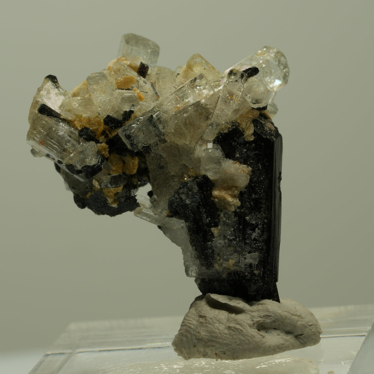 Aquamarin, Schörl Turmalin, Muskovit Stufe Erongo, Namibia 31*24*16mm #14912