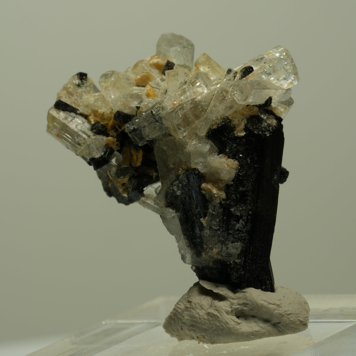 Aquamarin, Schörl Turmalin, Muskovit Stufe Erongo, Namibia 31*24*16mm #14912