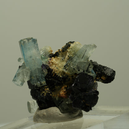 Aquamarin, Fluorit, Schörl Turmalin, Orthoklas, Muskovit Erongo, Namibia 29*25*19mm #14913