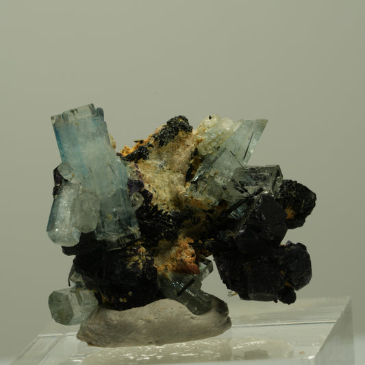 Aquamarin, Fluorit, Schörl Turmalin, Orthoklas, Muskovit Erongo, Namibia 29*25*19mm #14913