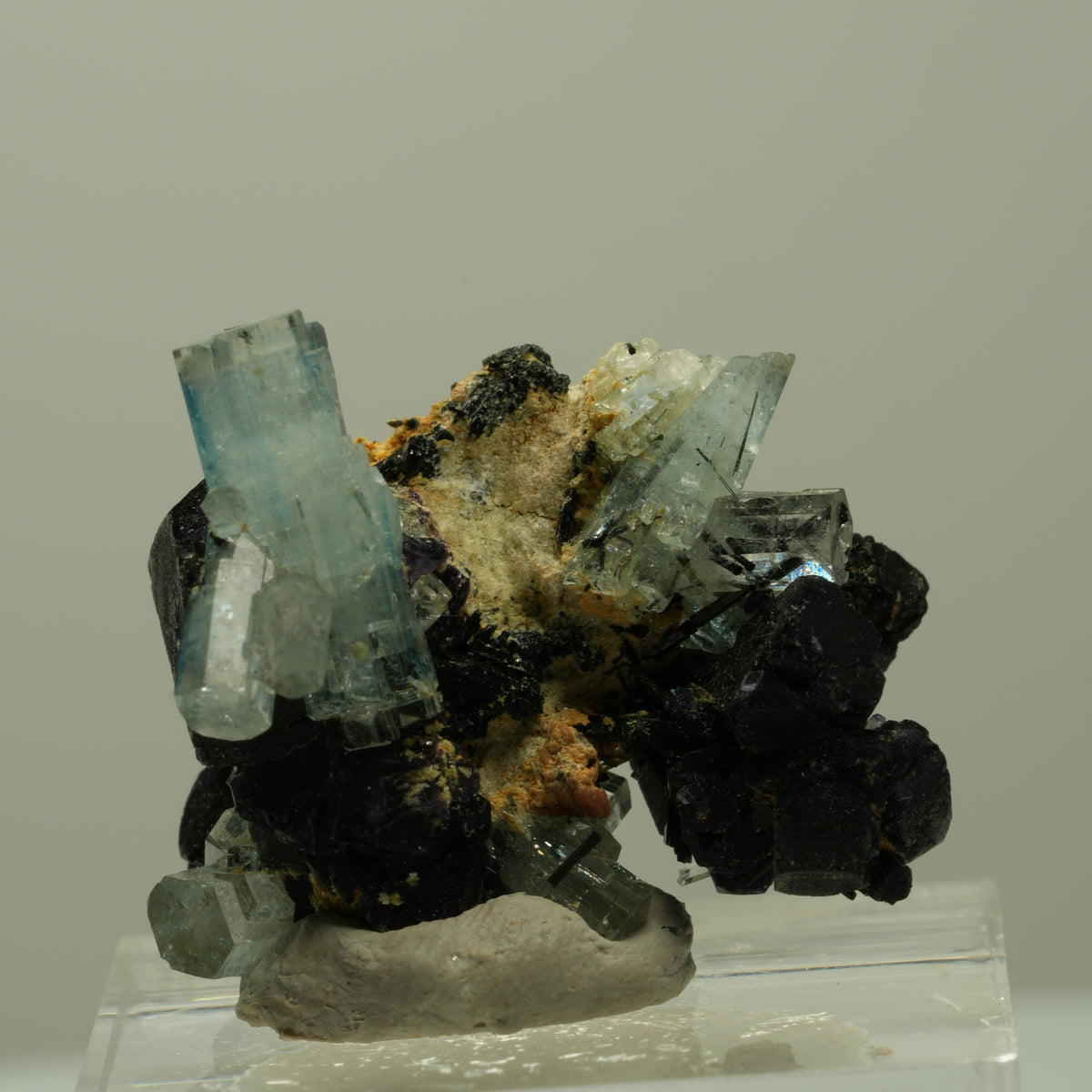Aquamarin, Fluorit, Schörl Turmalin, Orthoklas, Muskovit Erongo, Namibia 29*25*19mm #14913