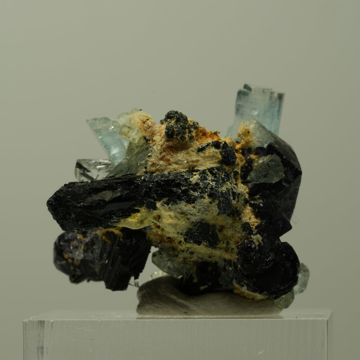 Aquamarin, Fluorit, Schörl Turmalin, Orthoklas, Muskovit Erongo, Namibia 29*25*19mm #14913