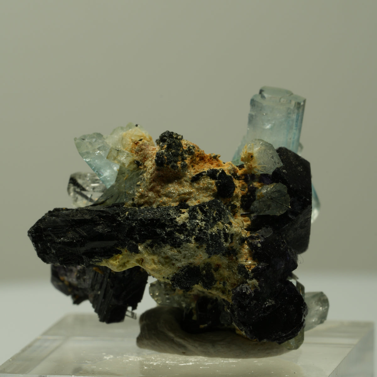 Aquamarin, Fluorit, Schörl Turmalin, Orthoklas, Muskovit Erongo, Namibia 29*25*19mm #14913