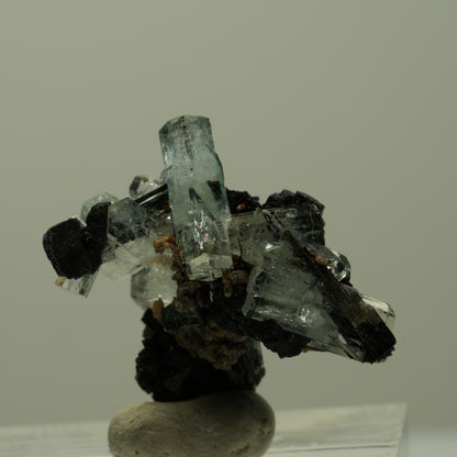Aquamarin, Fluorit, Schörl Turmalin, Orthoklas Stufe Erongo, Namibia 25*22*12mm #14914