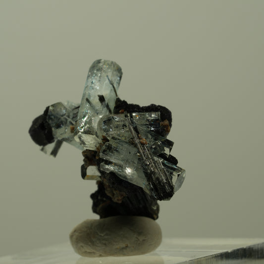 Aquamarin, Fluorit, Schörl Turmalin, Orthoklas Stufe Erongo, Namibia 25*22*12mm #14914