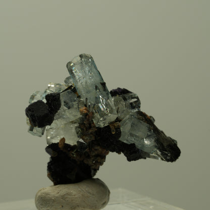Aquamarin, Fluorit, Schörl Turmalin, Orthoklas Stufe Erongo, Namibia 25*22*12mm #14914