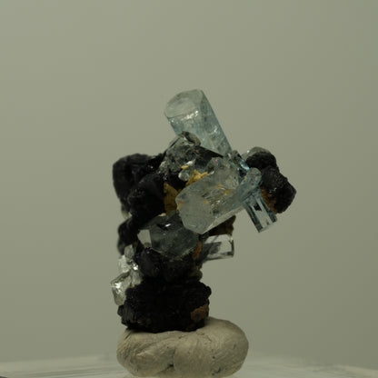 Aquamarin, Fluorit, Schörl Turmalin, Orthoklas Stufe Erongo, Namibia 25*22*12mm #14914