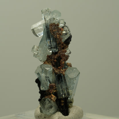 Aquamarin, Fluorit, Schörl Turmalin, Muskovit Stufe Erongo, Namibia 31*15*15mm #14918