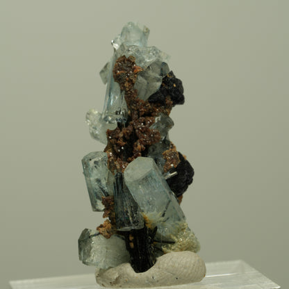 Aquamarin, Fluorit, Schörl Turmalin, Muskovit Stufe Erongo, Namibia 31*15*15mm #14918
