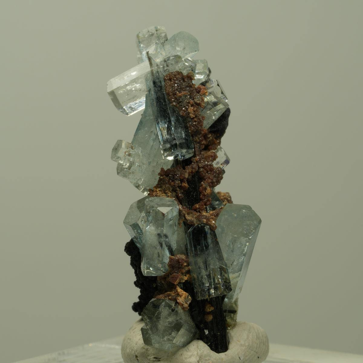 Aquamarin, Fluorit, Schörl Turmalin, Muskovit Stufe Erongo, Namibia 31*15*15mm #14918