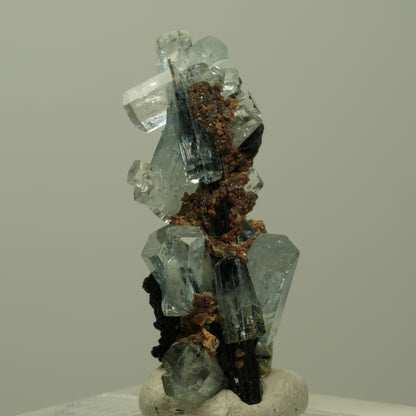 Aquamarin, Fluorit, Schörl Turmalin, Muskovit Stufe Erongo, Namibia 31*15*15mm #14918