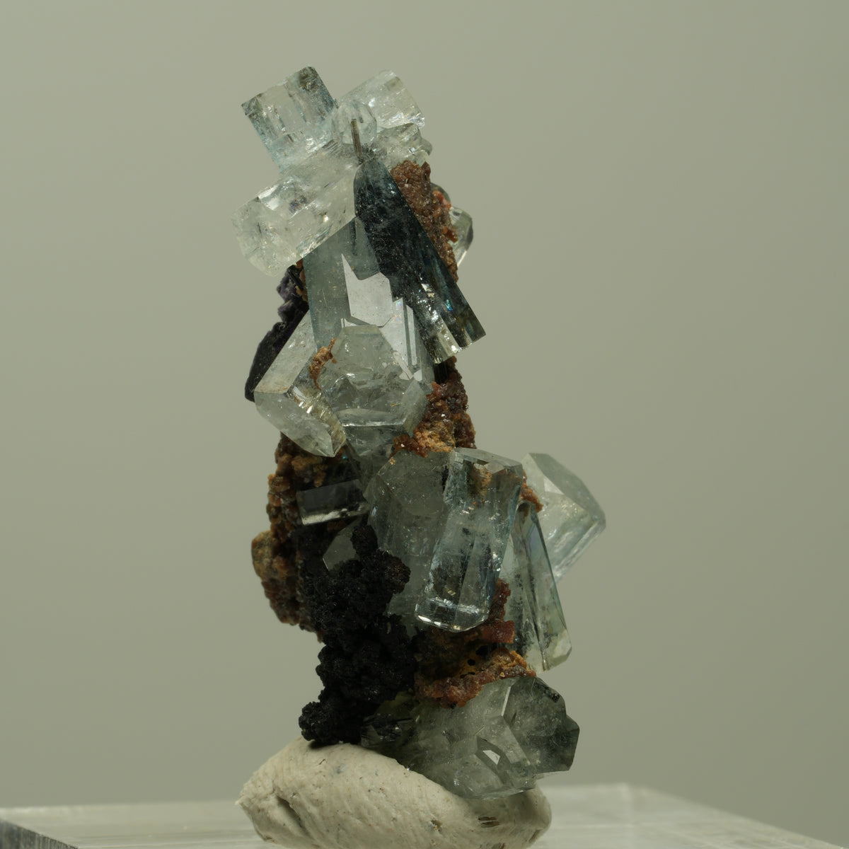 Aquamarin, Fluorit, Schörl Turmalin, Muskovit Stufe Erongo, Namibia 31*15*15mm #14918