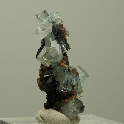 Aquamarin, Fluorit, Schörl Turmalin, Muskovit Stufe Erongo, Namibia 31*15*15mm #14918