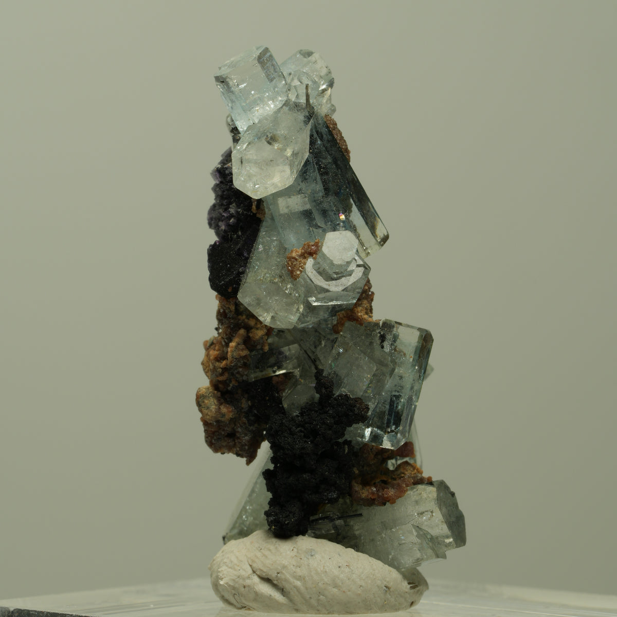 Aquamarin, Fluorit, Schörl Turmalin, Muskovit Stufe Erongo, Namibia 31*15*15mm #14918