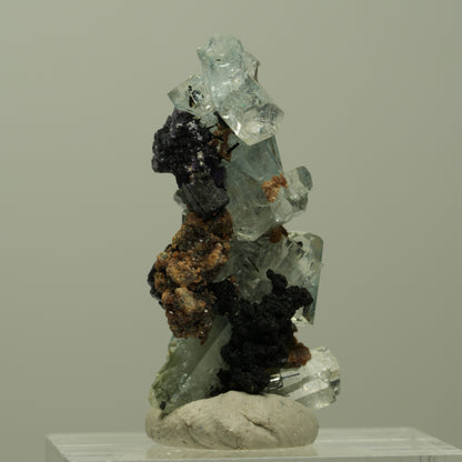 Aquamarin, Fluorit, Schörl Turmalin, Muskovit Stufe Erongo, Namibia 31*15*15mm #14918