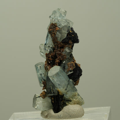 Aquamarin, Fluorit, Schörl Turmalin, Muskovit Stufe Erongo, Namibia 31*15*15mm #14918