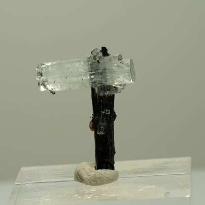 Aquamarin, Schörl Turmalin, Muskovit Stufe Erongo, Namibia 22*17*8mm #14919