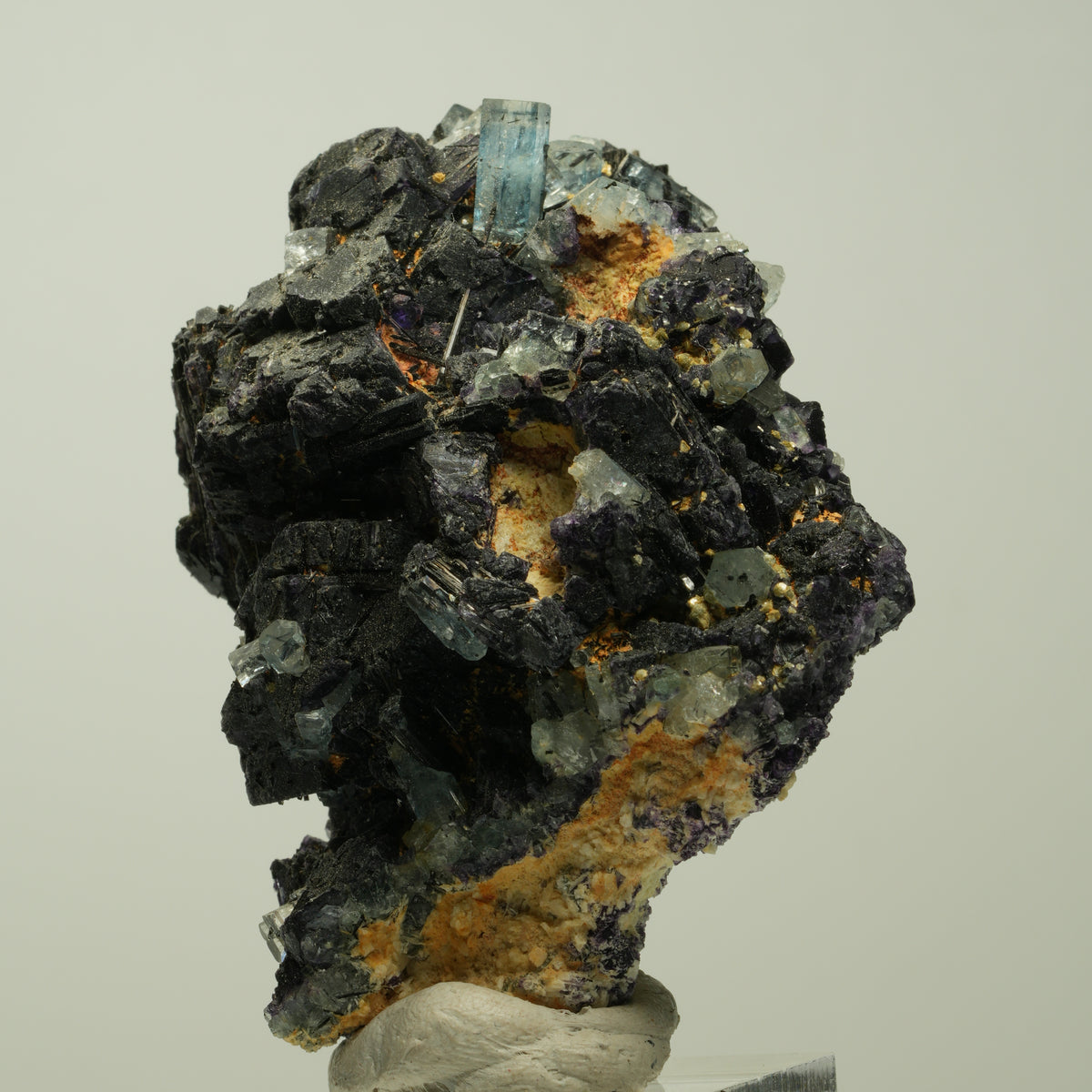 Aquamarin, Fluorit, Schörl Turmalin, Orthoklas Stufe Erongo, Namibia 64*45*36mm #14921