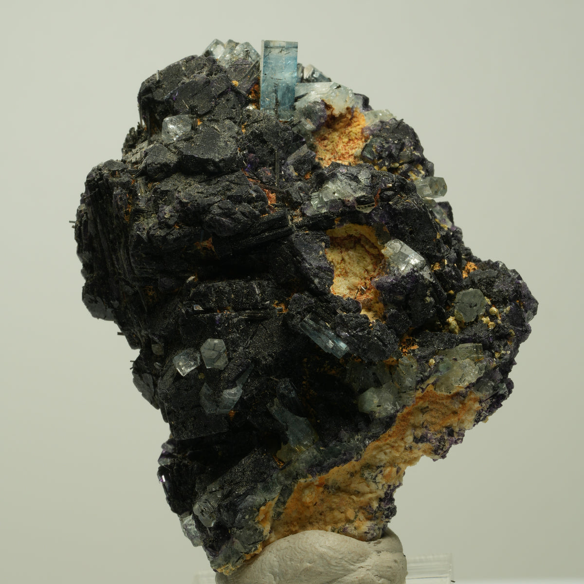 Aquamarin, Fluorit, Schörl Turmalin, Orthoklas Stufe Erongo, Namibia 64*45*36mm #14921