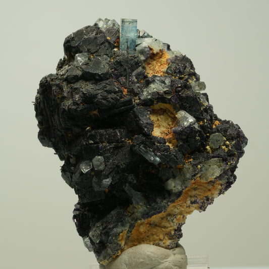 Aquamarin, Fluorit, Schörl Turmalin, Orthoklas Stufe Erongo, Namibia 64*45*36mm #14921