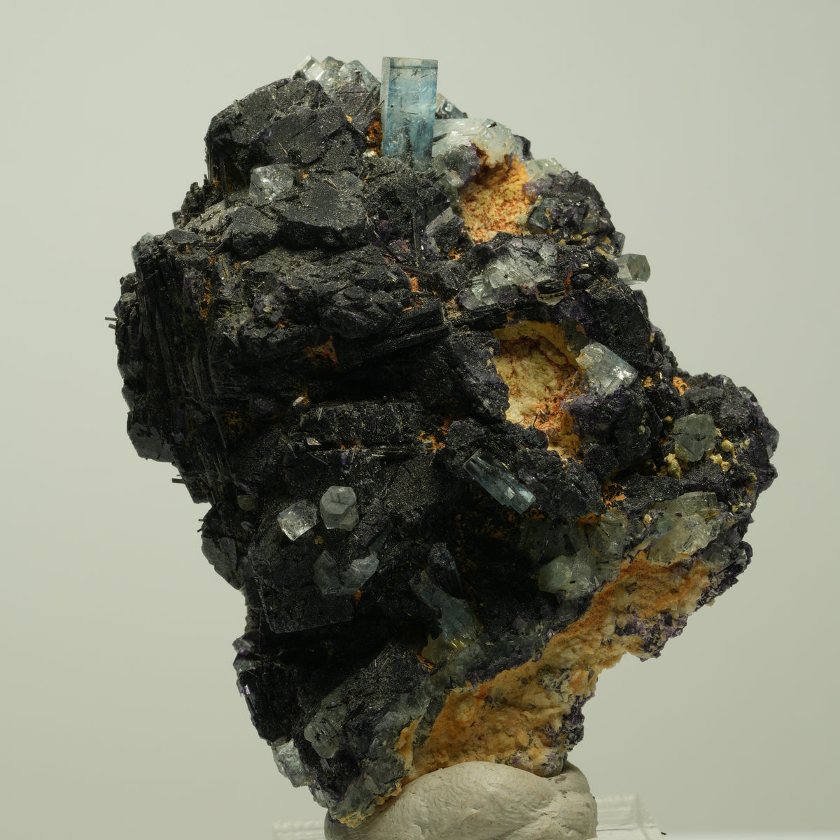 Aquamarin, Fluorit, Schörl Turmalin, Orthoklas Stufe Erongo, Namibia 64*45*36mm #14921