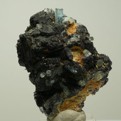 Aquamarin, Fluorit, Schörl Turmalin, Orthoklas Stufe Erongo, Namibia 64*45*36mm #14921
