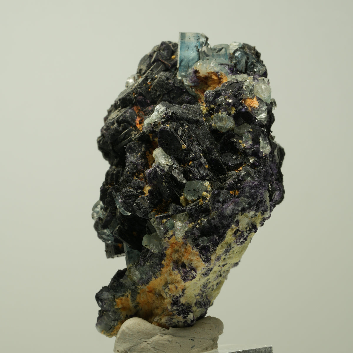 Aquamarin, Fluorit, Schörl Turmalin, Orthoklas Stufe Erongo, Namibia 64*45*36mm #14921