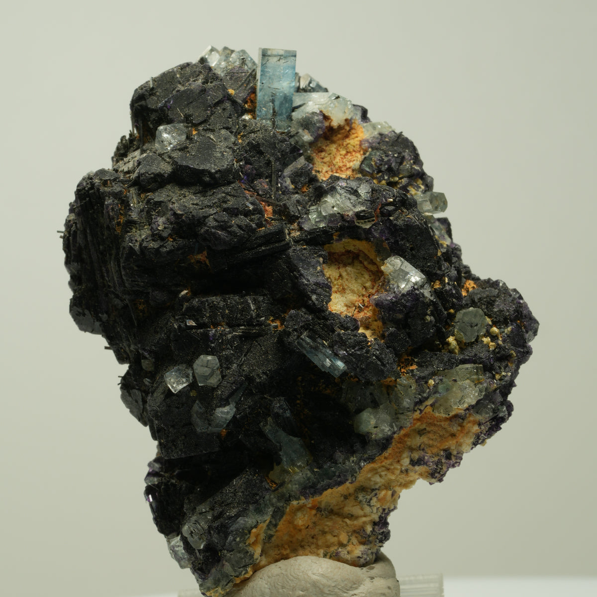 Aquamarin, Fluorit, Schörl Turmalin, Orthoklas Stufe Erongo, Namibia 64*45*36mm #14921