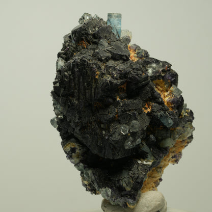 Aquamarin, Fluorit, Schörl Turmalin, Orthoklas Stufe Erongo, Namibia 64*45*36mm #14921