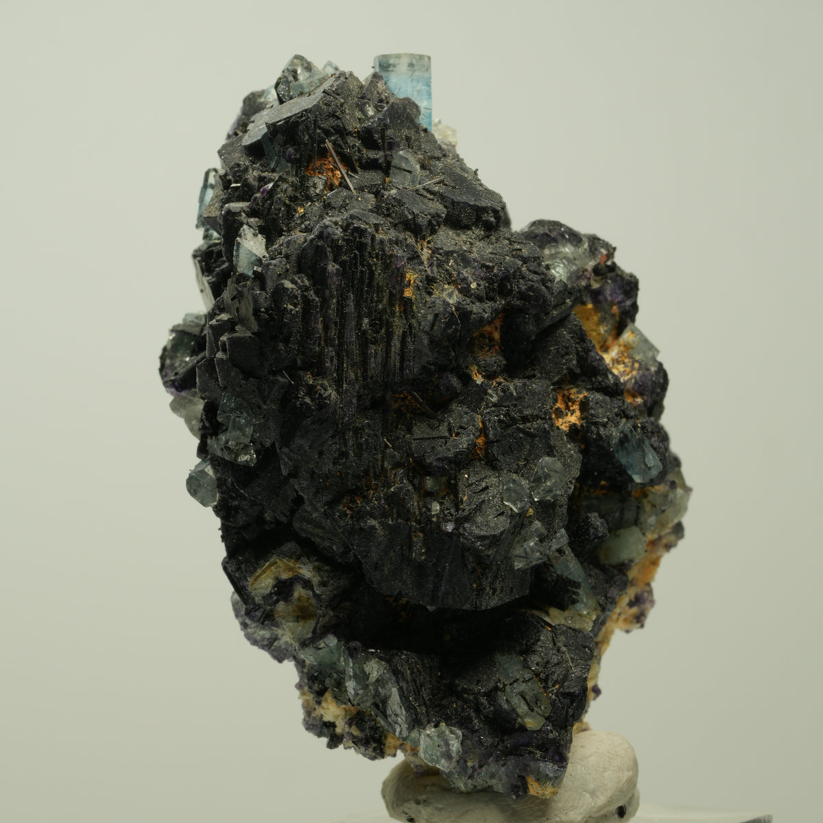 Aquamarin, Fluorit, Schörl Turmalin, Orthoklas Stufe Erongo, Namibia 64*45*36mm #14921