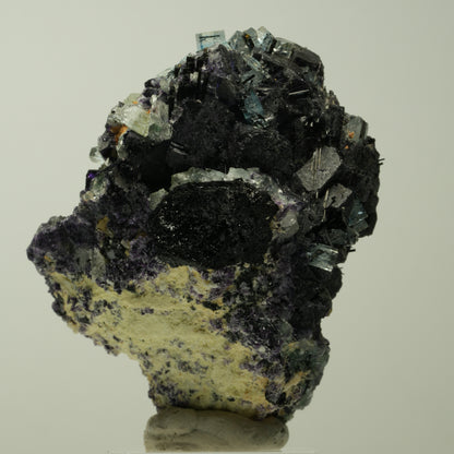 Aquamarin, Fluorit, Schörl Turmalin, Orthoklas Stufe Erongo, Namibia 64*45*36mm #14921